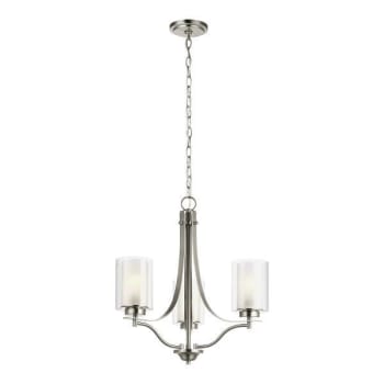 Image for Generation Lighting Elmwood 3-Light Brushed Nickel Modern Candlestick Chandelier from HD Supply