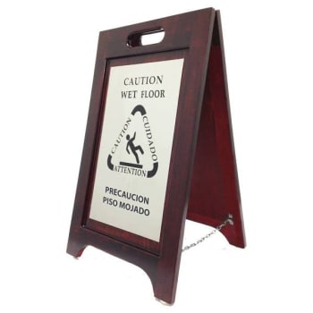 Image for Hospitality 1 Source Wet Floor Sign Wooden Walnut from HD Supply
