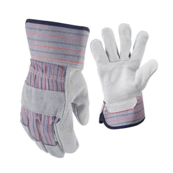 Awp® Leather Palm Work Gloves With Safety Cuff - Large - Package Of 2