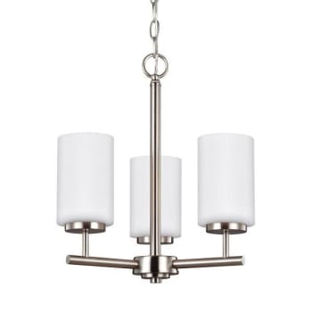 Image for Generation Lighting Oslo 3light Brushed Nickel Chandelier With Opal Etched Glass from HD Supply