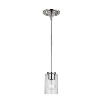 Generation Lighting Oslo 1-Light Brushed Nickel Mini-Pendant With Clear Seeded