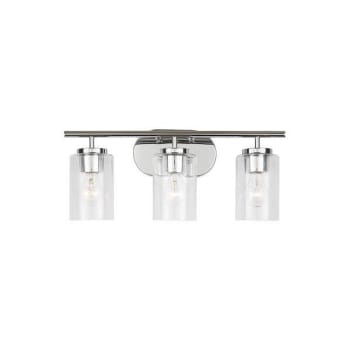 Image for Generation Lighting Oslo 3-Light Chrome Vanity Light With Clear Seeded Shades from HD Supply