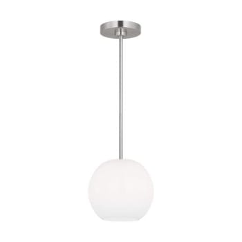 Generation Lighting Rory 1-Light Brushed Steel Mini-Pendant With Painted White