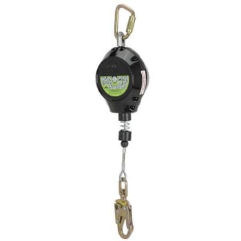 Peakworks 10 Ft Self-Retrct Lifeline Fall Protection Galvanized Steel/Snap Hook