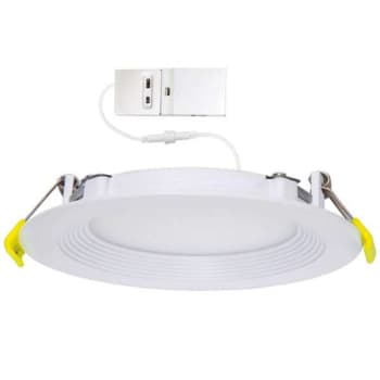 Halco Commercial Slim Downlight With Baffle Trim, Select Cct, 18 Watt, 8", White