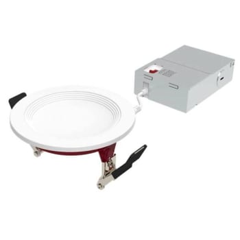 Image for Halco Fire Rated Slim Downlight, Baffle Trim, Select Cct, 11 Watt, 4", White from HD Supply