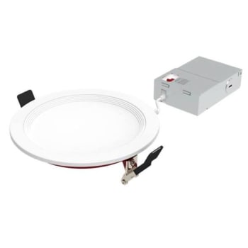 Halco Fire Rated Slim Downlight, Baffle Trim, Select Cct, 15 Watt, 6", White