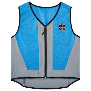 Ergodyne 6667 2XL Blue Wet Evaporative Cooling Vest - Pva - Zipper