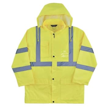 Ergodyne 8366 2XL Lime Class 3 Lightweight Hi-Vis Rain Jacket