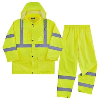 Ergodyne 8376k M Lime Lightweight Hv Rain Suit