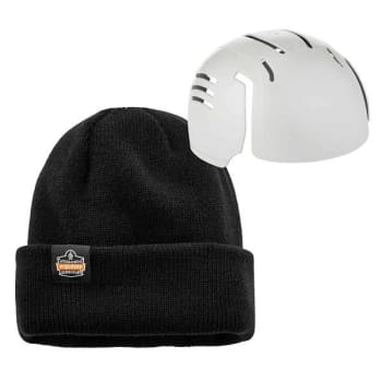Ergodyne 6811zi Black Rib Knit Hat Bump Cap Insert