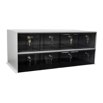 Omnimed Adapticab Storage Solution 8 Lrg Acrylic Drwr W/Locks Light Grey Cabinet