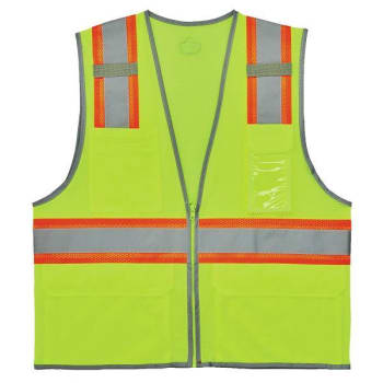 Ergodyne 8246z-S 5xl Lime Class 2 Two-Tone Mesh Vest - Single Size