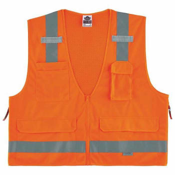 Image for Ergodyne 8250z 4xl/5xl Orange Class 2 Surveyors Vest from HD Supply