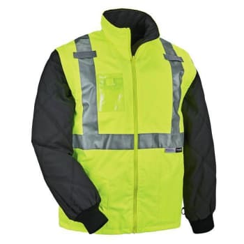 Image for Ergodyne 8287 S Lime Hi-Vis Winter Jacket And Vest Detachable Sleeves from HD Supply