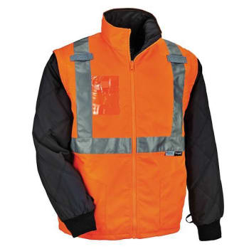 Image for Ergodyne 8287 S Orange Hi-Vis Winter Jacket And Vest Detachable Sleeves from HD Supply