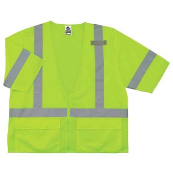 Ergodyne 8320z S/M Lime Class 3 Standard Vest - Zipper