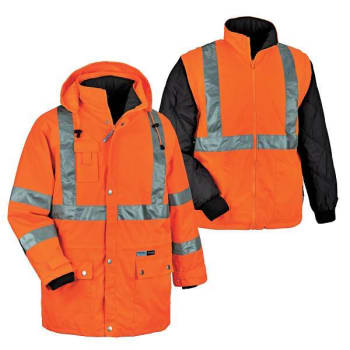 Ergodyne 8385 S Orange 4-In-1 Hi-Vis Winter Jacket Parka