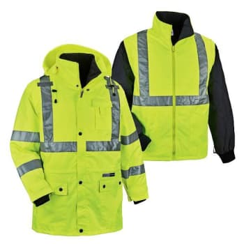 Image for Ergodyne 8385 M Lime 4-In-1 Hi-Vis Winter Jacket Parka from HD Supply