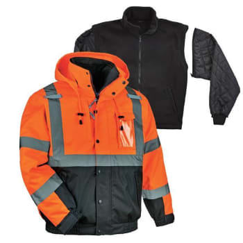 Image for Ergodyne 8381 5xl Orange 4-In-1 Hi-Vis Winter Bomber Jacket from HD Supply