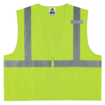Ergodyne 8225z 4xl/5xl Lime Class 2 Standard Solid Vest - Zipper
