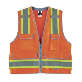 Image for Ergodyne 8254hdz 4xl/5xl Orange Two-Tone Zipper Heavy-Duty Surveyors Vest from HD Supply