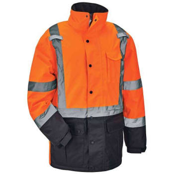 Ergodyne 8384 M Orange Hi-Vis Winter Jacket Quilted Parka