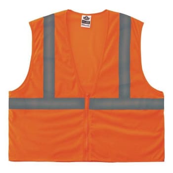 Ergodyne 8205z 4xl/5xl Orange Class 2 Super Economy Mesh Vest - Zipper