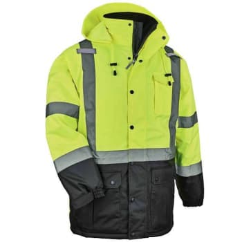 Ergodyne 8384 2XL Lime Hi-Vis Winter Jacket Quilted Parka