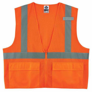 Ergodyne 8220z 4xl/5xl Orange Class 2 Standard Mesh Vest - Zipper