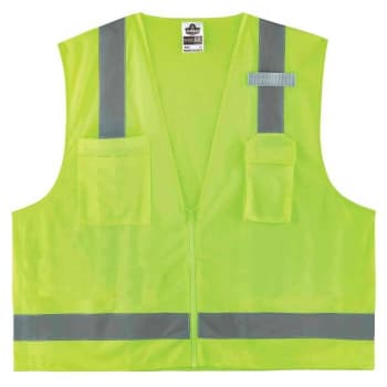Ergodyne 8249z S/M Lime Class 2 Economy Surveyors Vest - Zipper