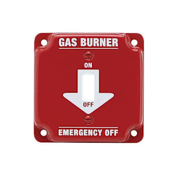 Titan 3 Technologies 2 Gang Emergency Gas Burner Wall Plate, 1 Toggle, Red