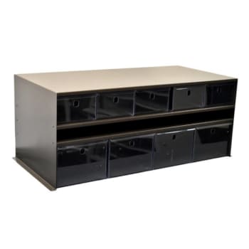 Omnimed Adapticab Storage 5 Medium And 4 Large Acrylic Drawers Woodgrain Cabinet