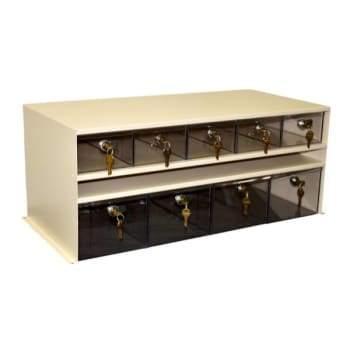 Image for Omnimed Adapticab Storage 5 Medium/4 Large Acrylic Drawers W/Locks Beige Cabinet from HD Supply