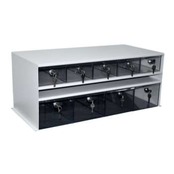 Omnimed Adapticab Storage 5 Med/4 Lrg Acrylic Drawers W/Locks Lt Grey Cabinet