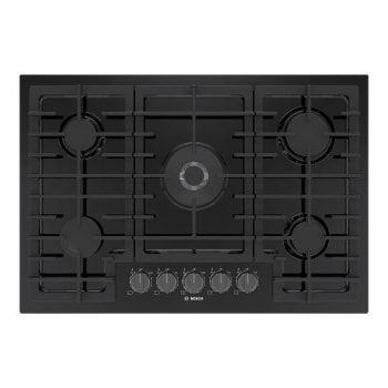 Bosch 800 Series 30 Inch Gas Stove Cooktop In Black With Black Stainless Knobs