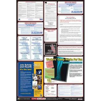 Accuform Poster Combo Federal-State OSHA Labor Law 40"X27" Lam Plastic Ma