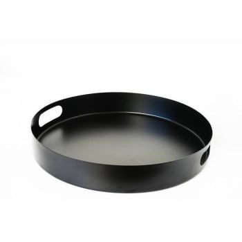 Image for Hapco Stainless Steel 14.5" Round Metal Bar Tray -Matte Black Package Of 6 from HD Supply