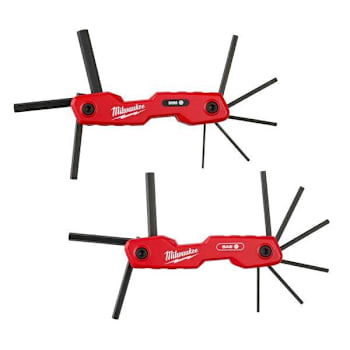 Milwaukee 17-Key Folding Hex Key Sets, Sae/Metric, 2 Piece
