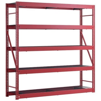 Image for Husky 5-Tier Industrial Duty Steel Freestanding Garage Storage Shelving Unit-Red from HD Supply