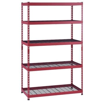 Image for Husky 5-Shelf Steel Heavy-Duty Garage Storage Shelving Unit In Red from HD Supply