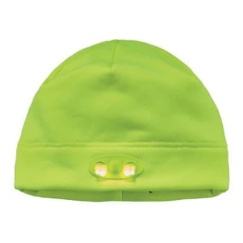 Ergodyne 6804 Lime Skull Cap Winter Hat With LED Lights