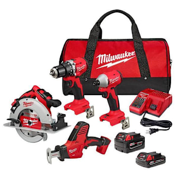Image for Milwaukee M18™ Compact Brushless 4-Tool Combo Kit from HD Supply
