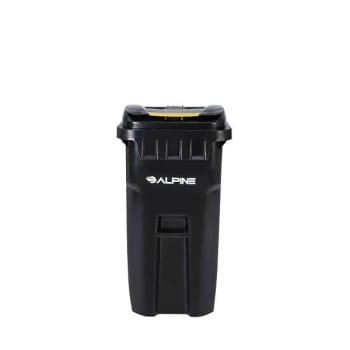 Image for Alpine Industries 64 Gallon Black Wheeled Rectangular Trash Can Receptacle W/Lid from HD Supply