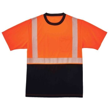 Ergodyne 8280bk M Orange Class 2 Performance T-Shirt Black Bottom