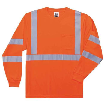 Image for Ergodyne 8391 L Orange Class 3 Hi-Vis Long Sleeve Shirt from HD Supply