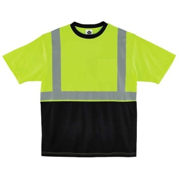 Ergodyne 8289bk M Lime Class 2 Hi-Vis T-Shirt Black Bottom