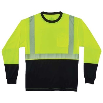 Ergodyne 8281bk 5xl Lime Class 2 Long Sleeve Shirt Black Bottom