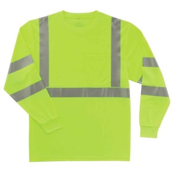 Ergodyne 8391 4xl Lime Class 3 Hi-Vis Long Sleeve Shirt