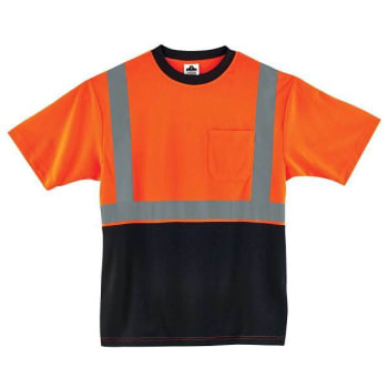 Ergodyne 8289bk 4xl Orange Class 2 Hi-Vis T-Shirt Black Bottom